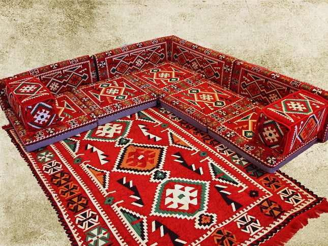 Orientalische Sitzecke, Sark Kösesi, Orientalische Ecke, Bodenkissen, Orient-Deko, 12-tlg.