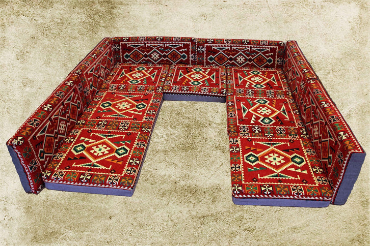 13-teilige Orientalische Sitzecke – Handgefertigtes Bodensofa