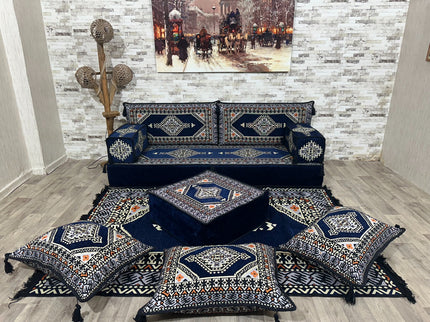 Orientalisches Sofa Set, Türkisches Boden Sitzset, Majlis-Sitzmöbel, Bodenkissen, Arabische Majlis