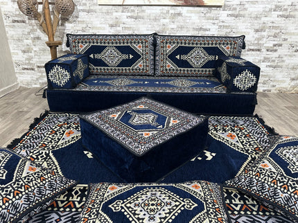 Orientalisches Sofa Set, Türkisches Boden Sitzset, Majlis-Sitzmöbel, Bodenkissen, Arabische Majlis