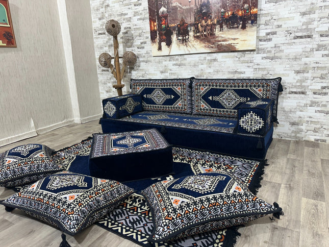 Orientalisches Sofa Set, Türkisches Boden Sitzset, Majlis-Sitzmöbel, Bodenkissen, Arabische Majlis