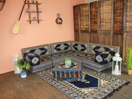 Orientalische Sitzecke, traditionelles Orientalisches Sofa, 18-tlg. Sitzkissen-Set