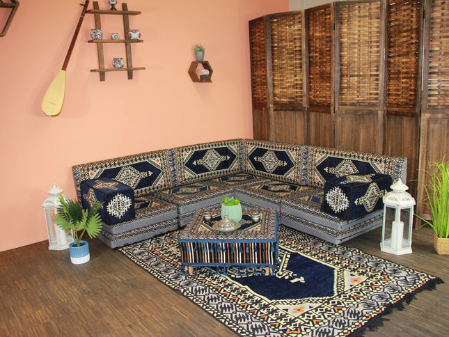 Orientalische Sitzecke, traditionelles Orientalisches Sofa, 18-tlg. Sitzkissen-Set