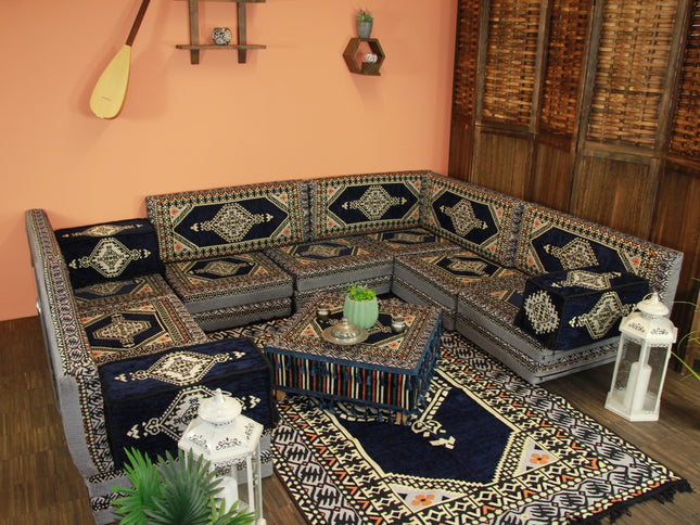 Orientalische Sitzecke, traditionelles Orientalisches Sofa, 27-tlg. Sitzkissen-Set