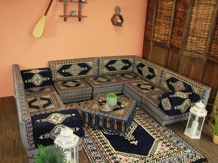 Orientalische Sitzecke, traditionelles Orientalisches Sofa, 27-tlg. Sitzkissen-Set
