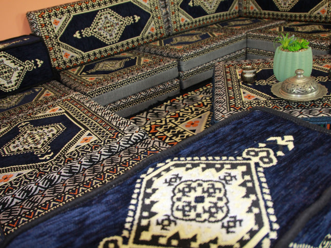 Orientalische Sitzecke, traditionelles Orientalisches Sofa, 27-tlg. Sitzkissen-Set