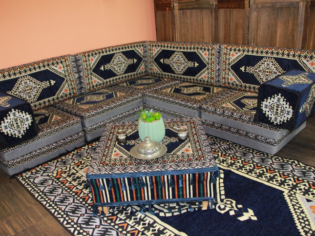 Orientalische Sitzecke, traditionelles Orientalisches Sofa, 18-tlg. Sitzkissen-Set