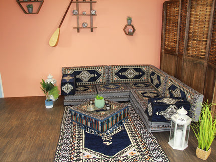 Orientalische Sitzecke, traditionelles Orientalisches Sofa, 18-tlg. Sitzkissen-Set