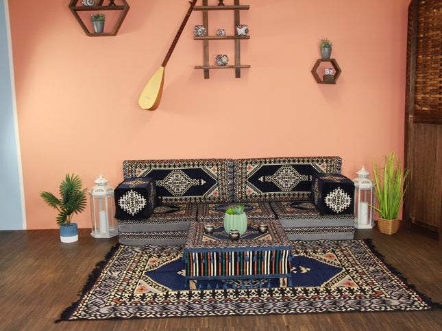Orientalische Sitzecke, traditionelles Orientalisches Sofa, 12-tlg. Sitzkissen-Set