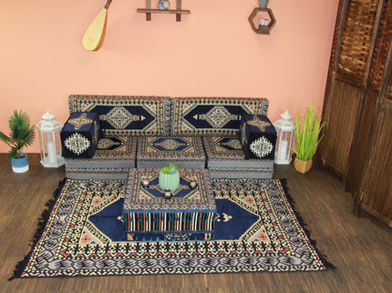 Orientalische Sitzecke, traditionelles Orientalisches Sofa, 12-tlg. Sitzkissen-Set