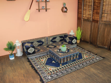 9-tlg. Kissenset, Orientalisch, Sark Kösesi, Yastik, Orient-Sitzecke, Sitzkissen-Set