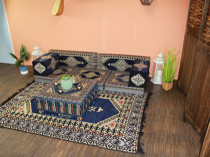 9-tlg. Kissenset, Orientalisch, Sark Kösesi, Yastik, Orient-Sitzecke, Sitzkissen-Set