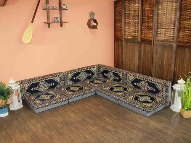 Orientalische Sitzecke, traditionelles Orientalisches Sofa, 9-tlg. Sitzkissen-Set