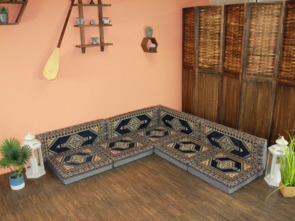 Orientalische Sitzecke, traditionelles Orientalisches Sofa, 9-tlg. Sitzkissen-Set
