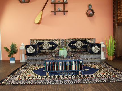 Orientalische Sitzecke, traditionelles Orientalisches Sofa, 12-tlg. Sitzkissen-Set