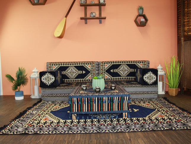 Orientalische Sitzecke, traditionelles Orientalisches Sofa, 12-tlg. Sitzkissen-Set