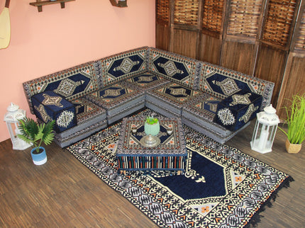 Orientalische Sitzecke, traditionelles Orientalisches Sofa, 18-tlg. Sitzkissen-Set