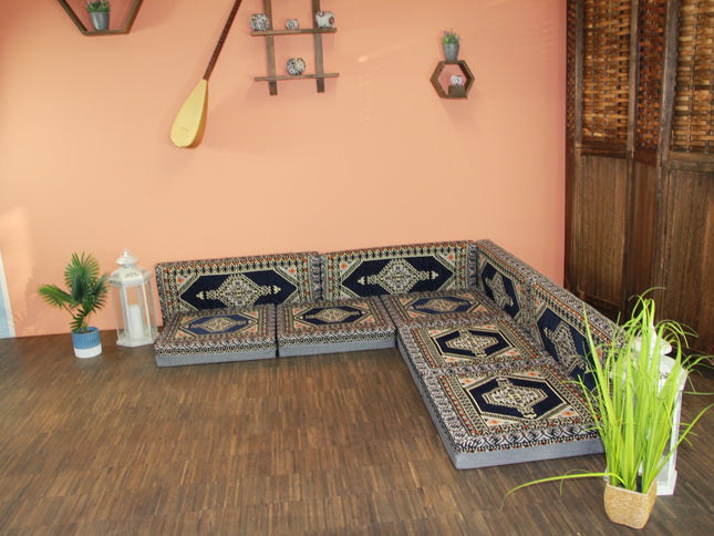 Orientalische Sitzecke, traditionelles Orientalisches Sofa, 9-tlg. Sitzkissen-Set