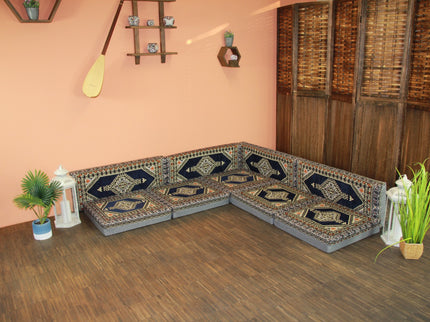Orientalische Sitzecke, traditionelles Orientalisches Sofa, 9-tlg. Sitzkissen-Set