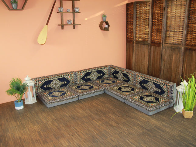Orientalische Sitzecke, traditionelles Orientalisches Sofa, 9-tlg. Sitzkissen-Set
