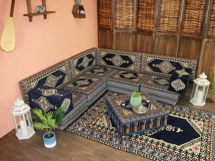 Orientalische Sitzecke, traditionelles Orientalisches Sofa, 18-tlg. Sitzkissen-Set