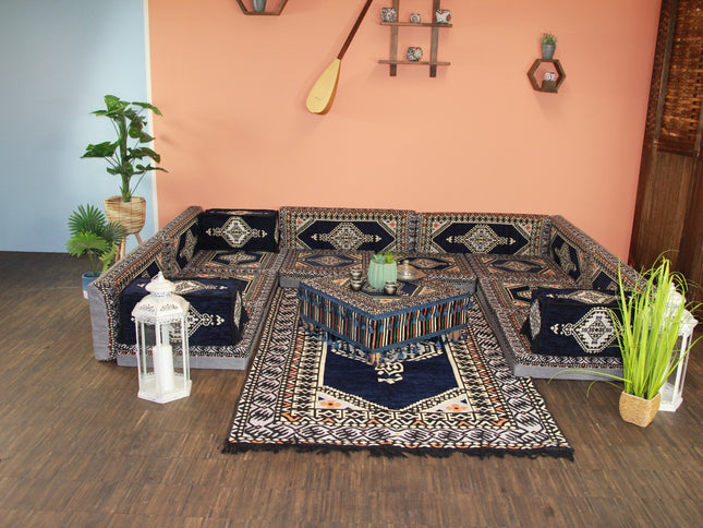 Orientalische Sitzkissen, Sitzecke, Sark Kösesi, 19-tlg. Orientalisches Sofa