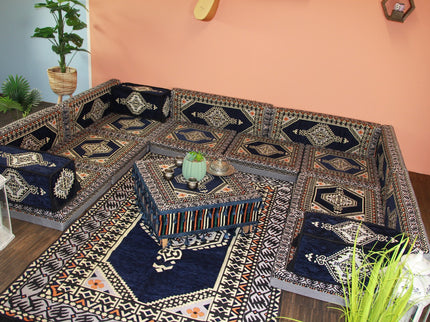 Orientalische Sitzkissen, Sitzecke, Sark Kösesi, 19-tlg. Orientalisches Sofa
