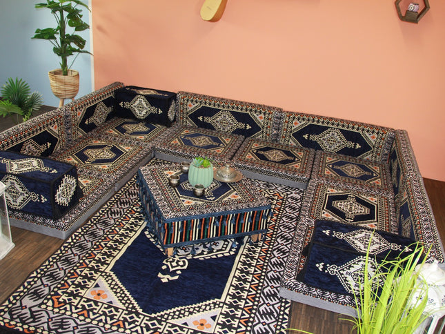 Orientalische Sitzkissen, Sitzecke, Sark Kösesi, 19-tlg. Orientalisches Sofa