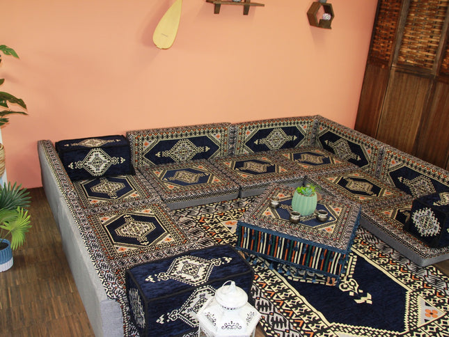 Orientalische Sitzkissen, Sitzecke, Sark Kösesi, 19-tlg. Orientalisches Sofa