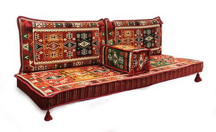 Sark Kösesi, Orientalische Sitzecke, Kelim, 4-tlg. Bodenkissen-Set, Kelim Sedir