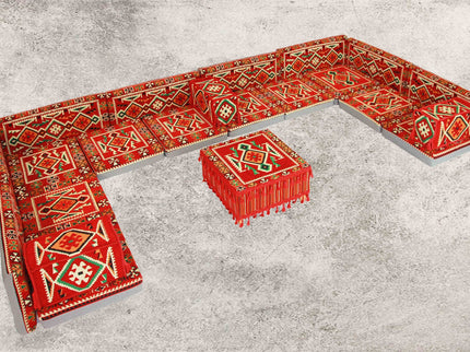 Orientalische Sitzkissen, Sitzecke, Sark Kösesi, 22-tlg. Orientalisches Sofa