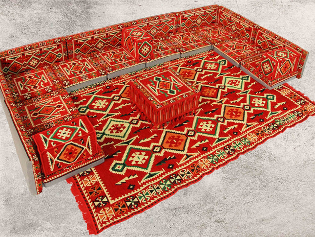 Orientalische Sitzkissen, Sitzecke, Sark Kösesi, 23-tlg. Orientalisches Sofa