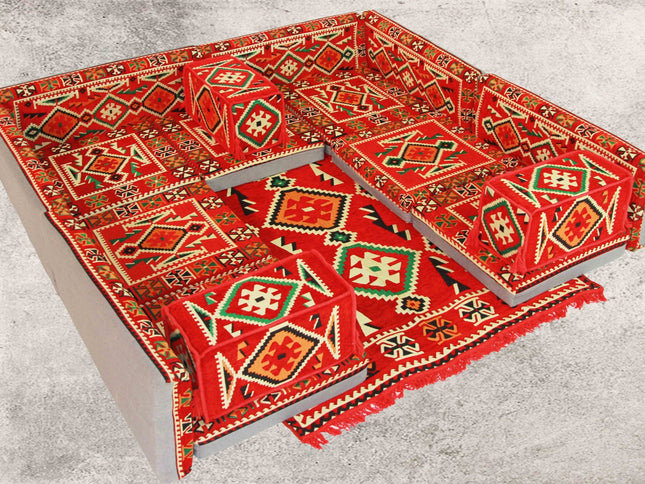 Orientalische Sitzecke - Sark Kösesi - Orientalisches Sofa + Teppich 17-tlg. 