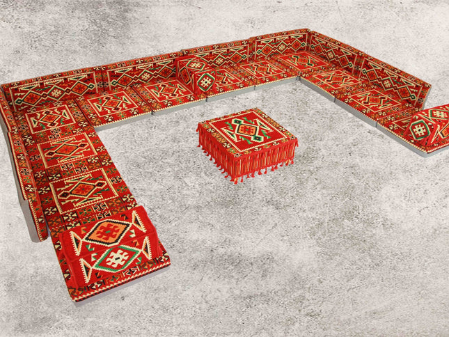 Orientalische Sitzkissen, Sitzecke, Sark Kösesi, 24-tlg. Orientalisches Sofa