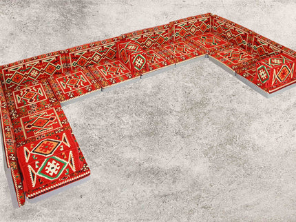Orientalische Sitzkissen, Sitzecke, Sark Kösesi, 21-tlg. Orientalisches Sofa
