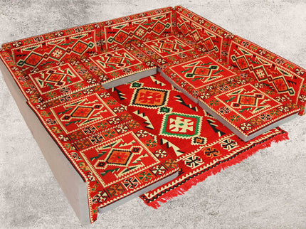 Orientalische Sitzecke - Sark Kösesi - Orientalisches Sofa + Teppich 14-tlg. 