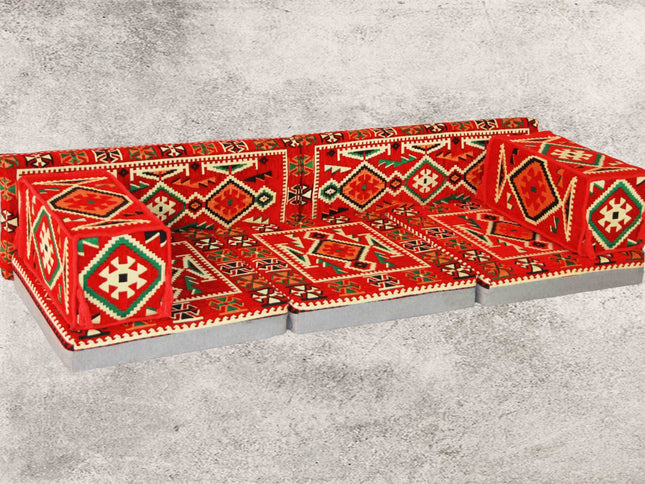 7-tlg. Kissenset, Orientalisch, Sark Kösesi, Yastik, Orient-Sitzecke, Sitzkissen-Set