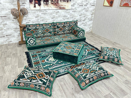 Orientalisches Sofa Set, Majlis-Sitzmöbel, Bodenkissen, Arabische Majlis, Türkisches Boden Sitzset