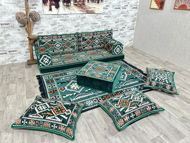 Orientalisches Sofa Set, Majlis-Sitzmöbel, Bodenkissen, Arabische Majlis, Türkisches Boden Sitzset