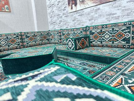 U förmiges orientalisches Sofa Set, Majlis-Sitzmöbel, Arabische Majlis, Bodenkissen, Türkisches Bode