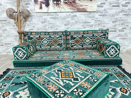 Orientalisches Sofa Set, Majlis-Sitzmöbel, Bodenkissen, Arabische Majlis, Türkisches Boden Sitzset