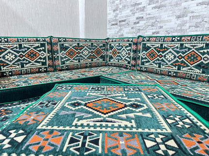 U förmiges orientalisches Sofa Set, Majlis-Sitzmöbel, Arabische Majlis, Bodenkissen, Türkisches Bode