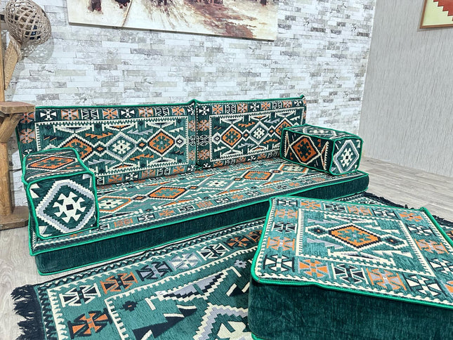 Orientalisches Sofa Set, Majlis-Sitzmöbel, Bodenkissen, Arabische Majlis, Türkisches Boden Sitzset