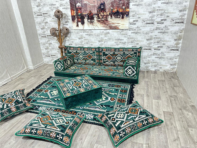 Orientalisches Sofa Set, Majlis-Sitzmöbel, Bodenkissen, Arabische Majlis, Türkisches Boden Sitzset