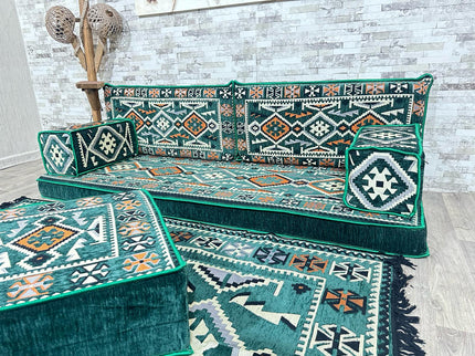 Orientalisches Sofa Set, Majlis-Sitzmöbel, Bodenkissen, Arabische Majlis, Türkisches Boden Sitzset