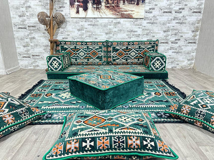 Orientalisches Sofa Set, Majlis-Sitzmöbel, Bodenkissen, Arabische Majlis, Türkisches Boden Sitzset