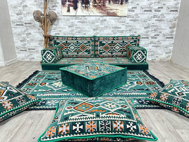 Orientalisches Sofa Set, Majlis-Sitzmöbel, Bodenkissen, Arabische Majlis, Türkisches Boden Sitzset