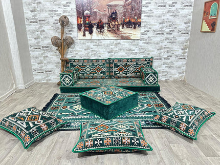 Orientalisches Sofa Set, Majlis-Sitzmöbel, Bodenkissen, Arabische Majlis, Türkisches Boden Sitzset
