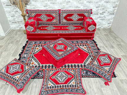 Arabische Majlis, Orientalisches Sofa Set, Majlis-Sitzmöbel, Bodenkissen, Türkisches Boden Sitzset