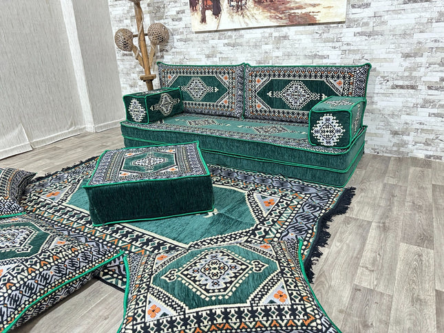 Orientalische Sitzecke, Arabische Majlis, Orientalisches Sofa Set, Majlis-Sitzmöbel, Bodenkissen, Tü